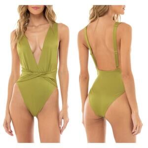 Agua Bendita Olive Green One Piece Swimsuit